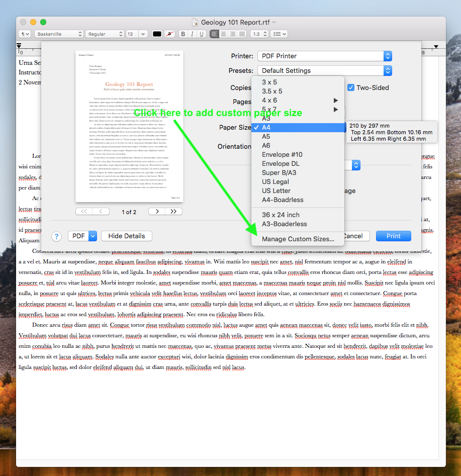 edit pdf paper size